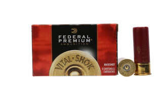 The federal premium ammunition 12 gauge 00 buckshot is designed for hunting medium sized game